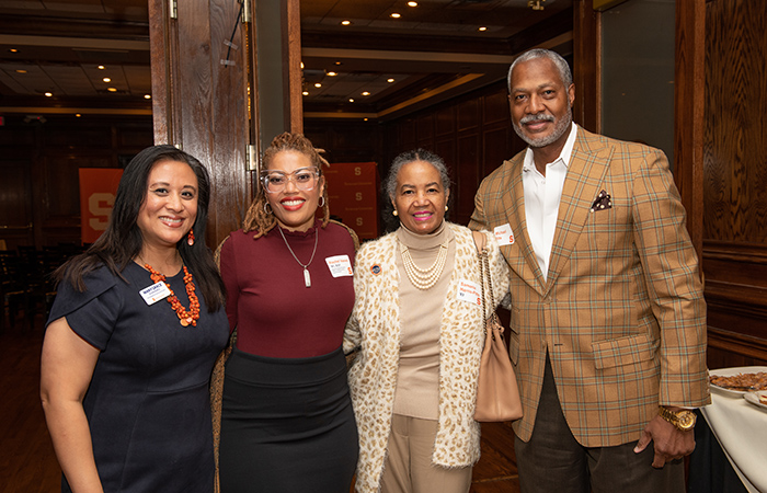 Mary Grace Almandrez, Rachel Vassel '90, Samaria Harris-Pitts ’83, and Michael Pitts